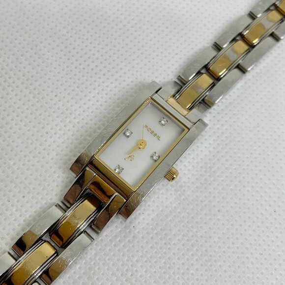 Fossil F2 women watch all stainless steel 15mm mop dial quart up to 6.5” running - Picture 2 of 8